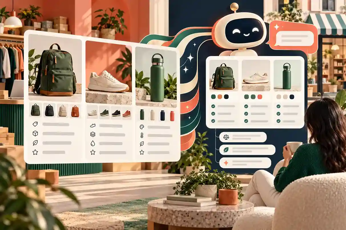 Shopify product listings prepared for AI-assisted shopping